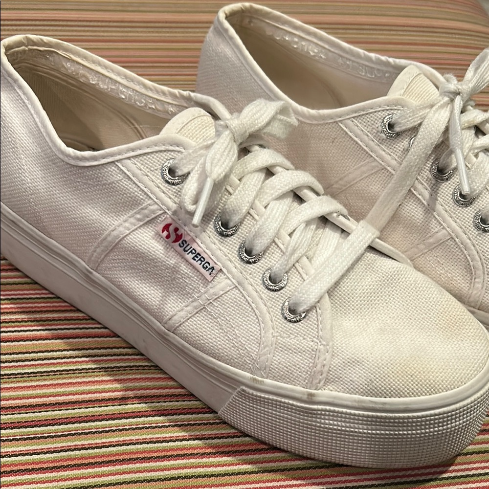 Superga Women's White Platform Sneakers